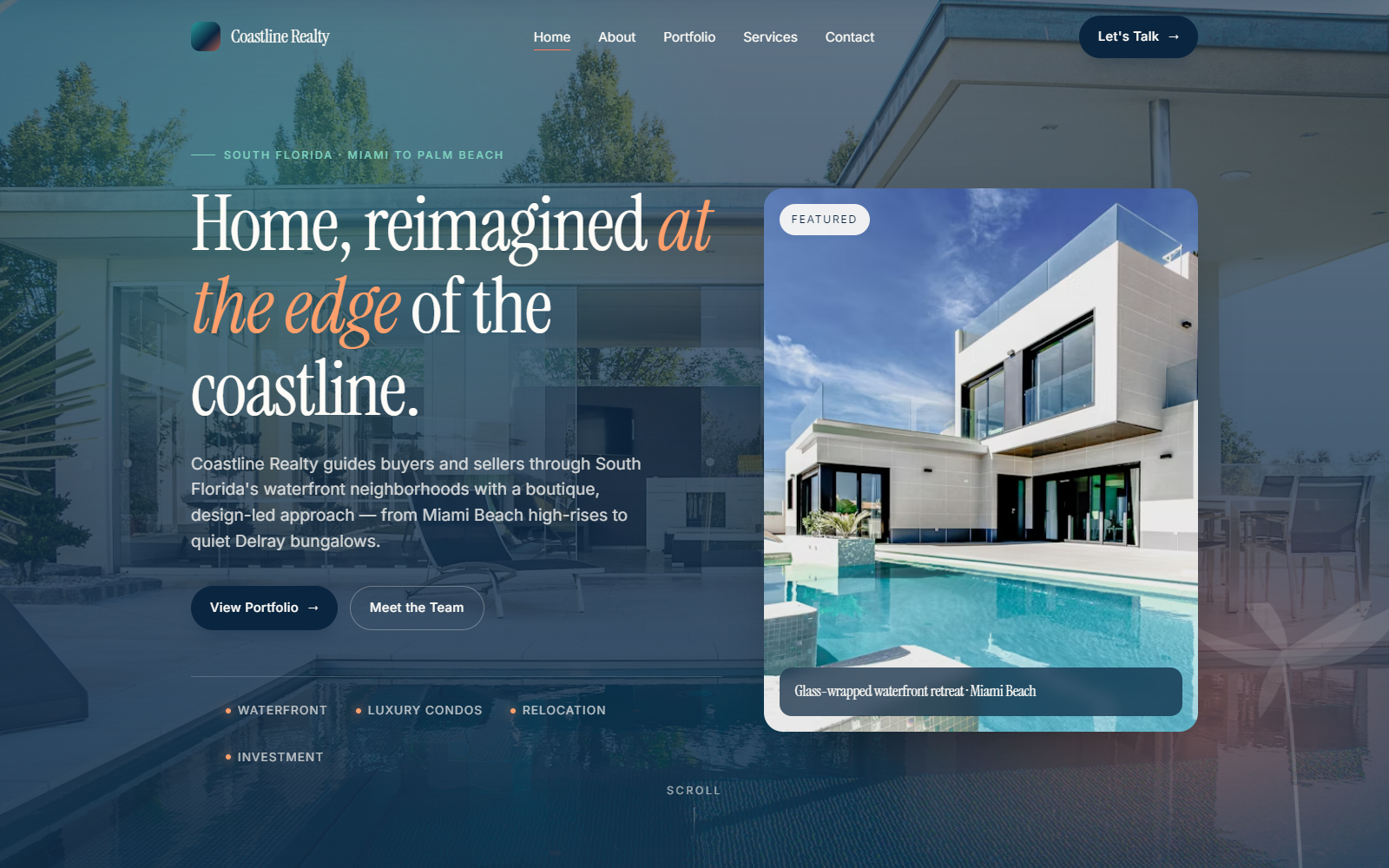 Coastline Realty homepage preview