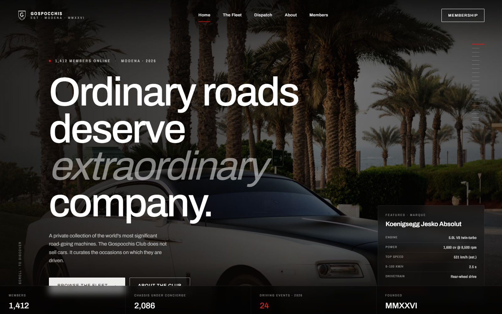 Gospocchis homepage preview